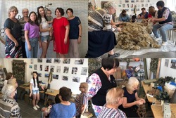 Для икрянинских волонтёров провели мастер-класс по прядению шерсти